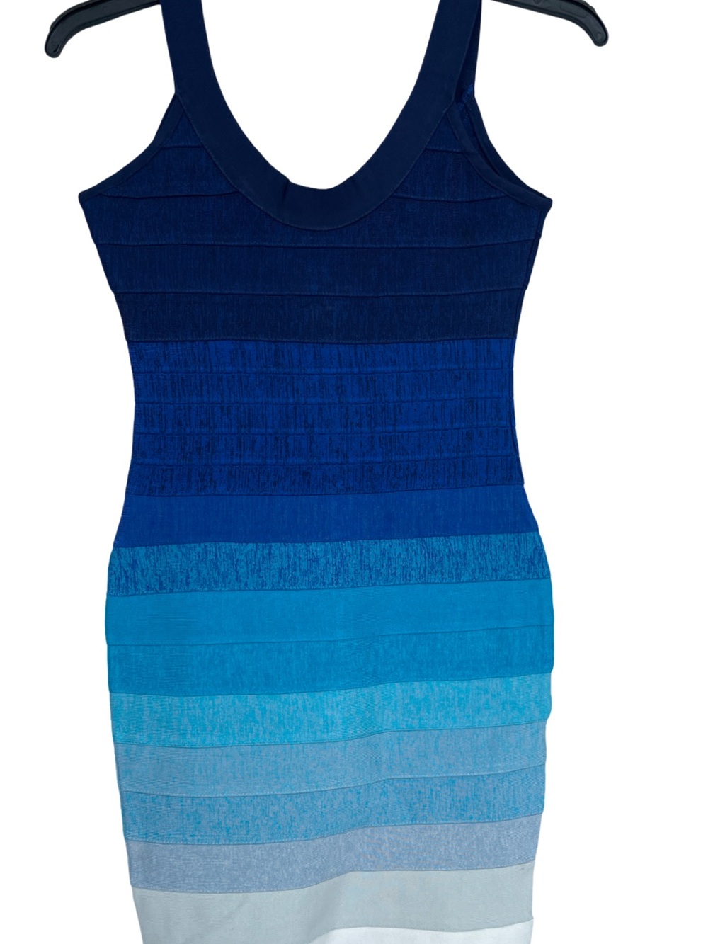 MeiLun Blue Ombre Tiered Bandage dress cocktail party sizeL
